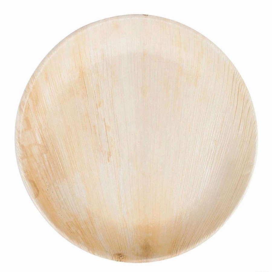 Party Plates * | Buy 12 Round Palm Leaf Eco Friendly Disposable Dinner Plates (100 Plates)