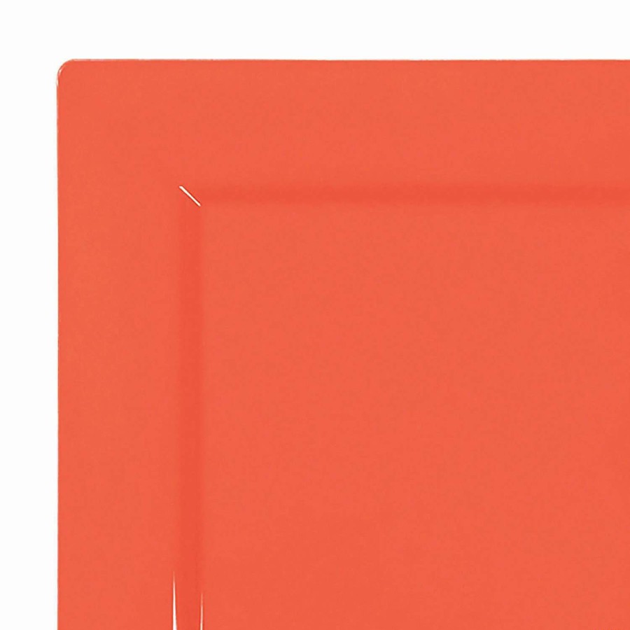 Party Plates * | Flash Sale 6.5 Tropical Coral Square Plastic Cake Plates (80 Plates)