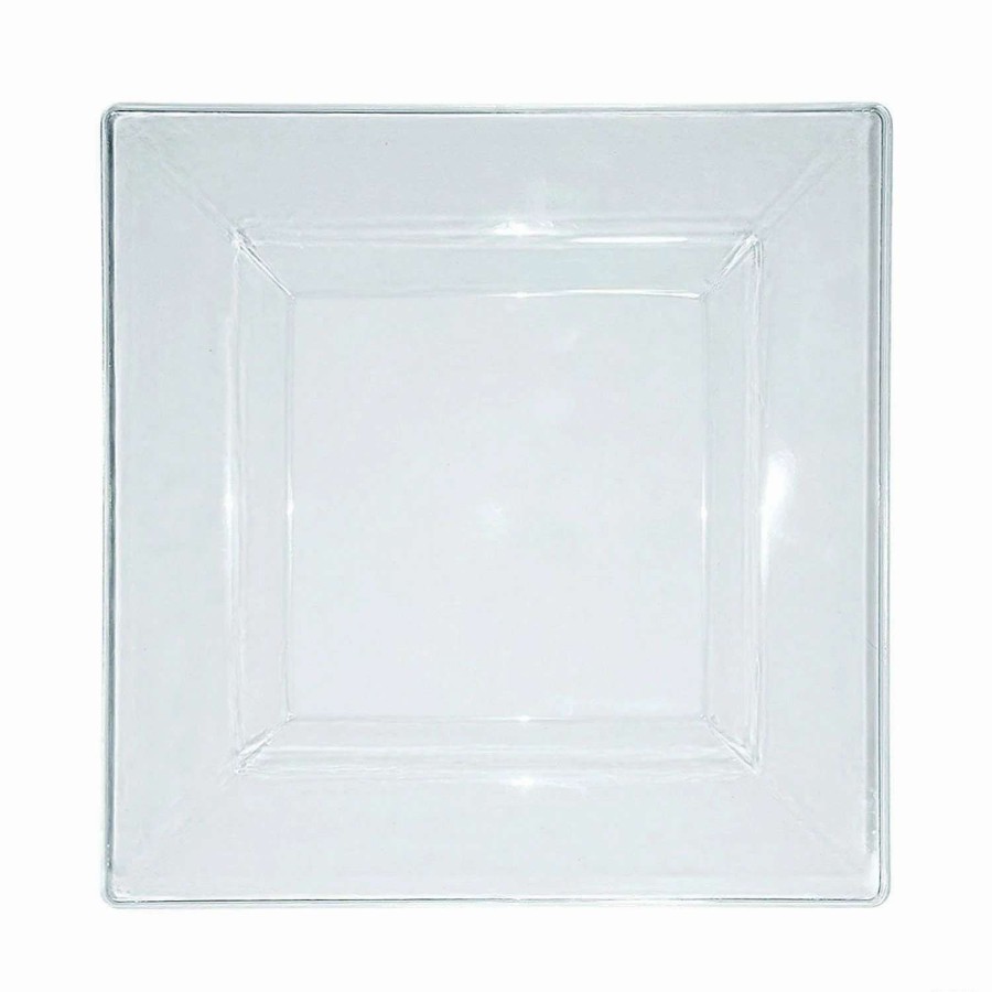 Party Plates * | Best Deal Kaya Collection 8 Clear Square Plastic Appetizer/ Salad Plates (120 Plates)