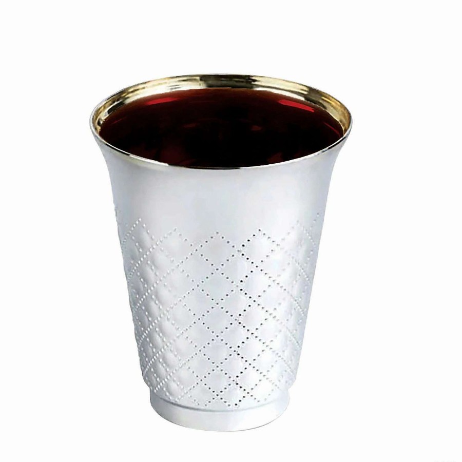 Drinkware * | Cheapest 5 Oz. Shiny Metallic Aluminum Silver Round Plastic Kiddush Cups (70 Cups)