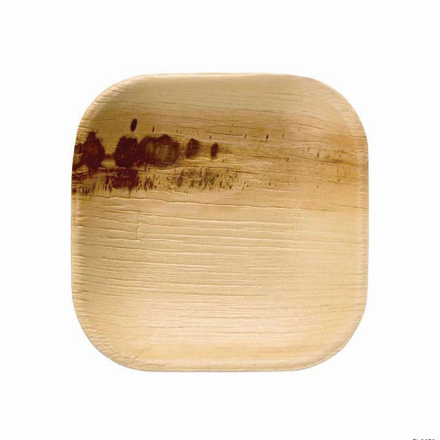 Party Plates * | Discount Kaya Collection 4 Square Palm Leaf Eco Friendly Disposable Pastry Plates (100 Plates)