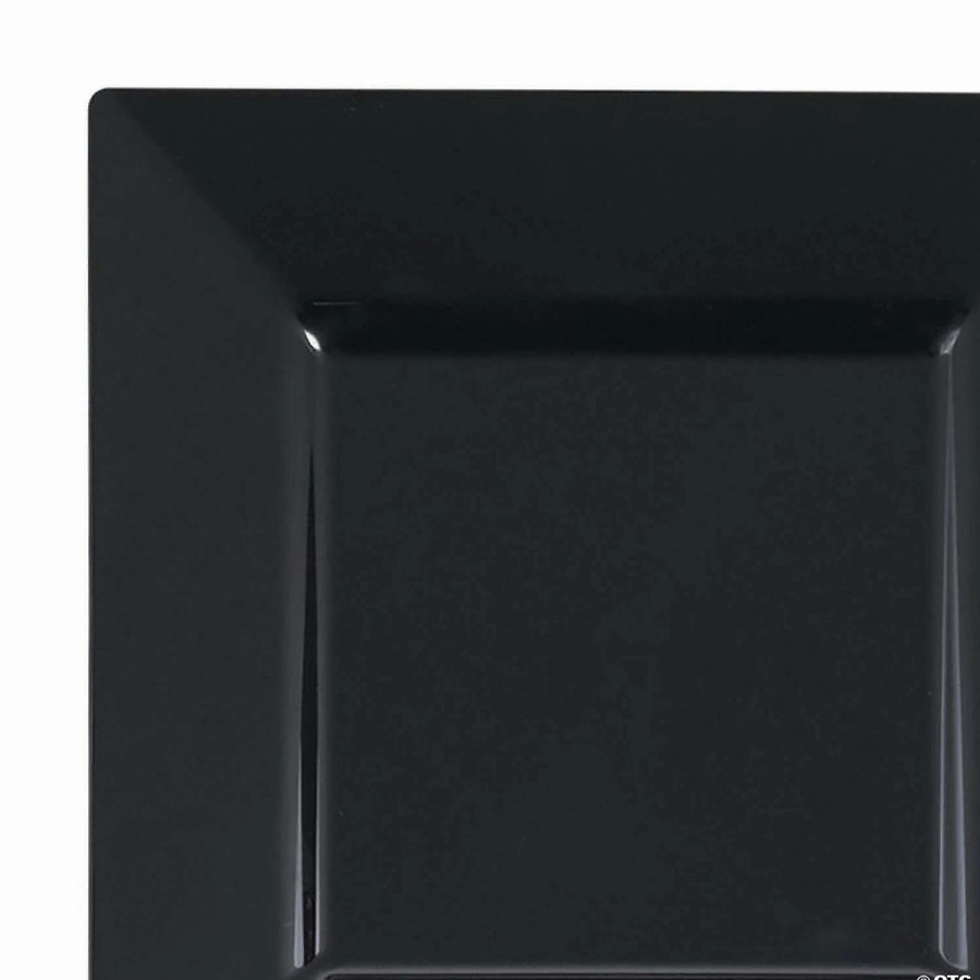 Party Plates * | Budget 4.5 Black Square Plastic Pastry Plates (140 Plates)