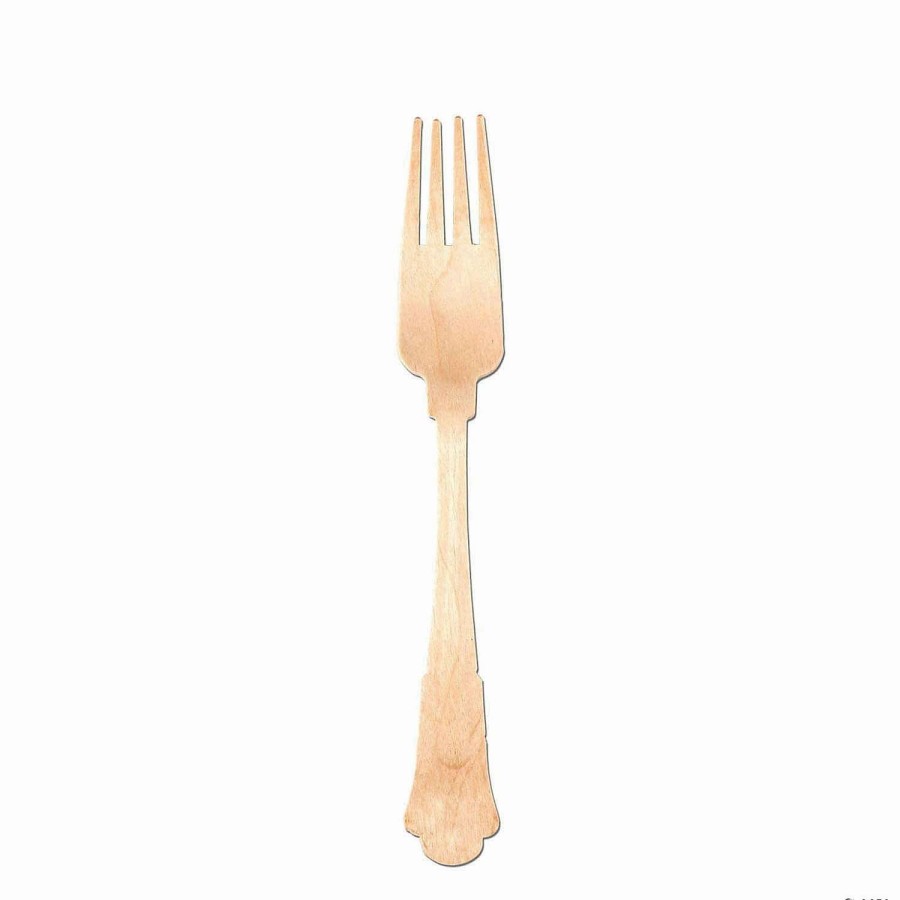 Cutlery * | Outlet Kaya Collection Silhouette Birch Wood Eco-Friendly Disposable Dinner Forks (600 Forks)