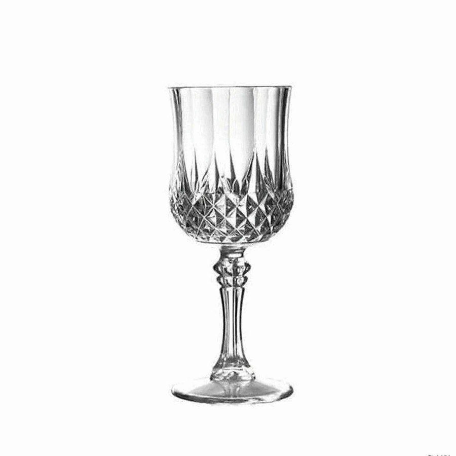 Drinkware * | Outlet Kaya Collection 8 Oz. Crystal Cut Plastic Wine Glasses (48 Glasses)