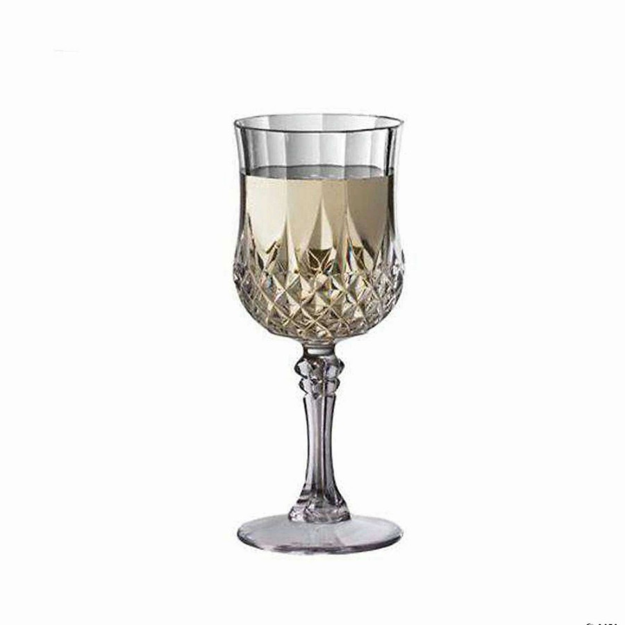 Drinkware * | Outlet Kaya Collection 8 Oz. Crystal Cut Plastic Wine Glasses (48 Glasses)