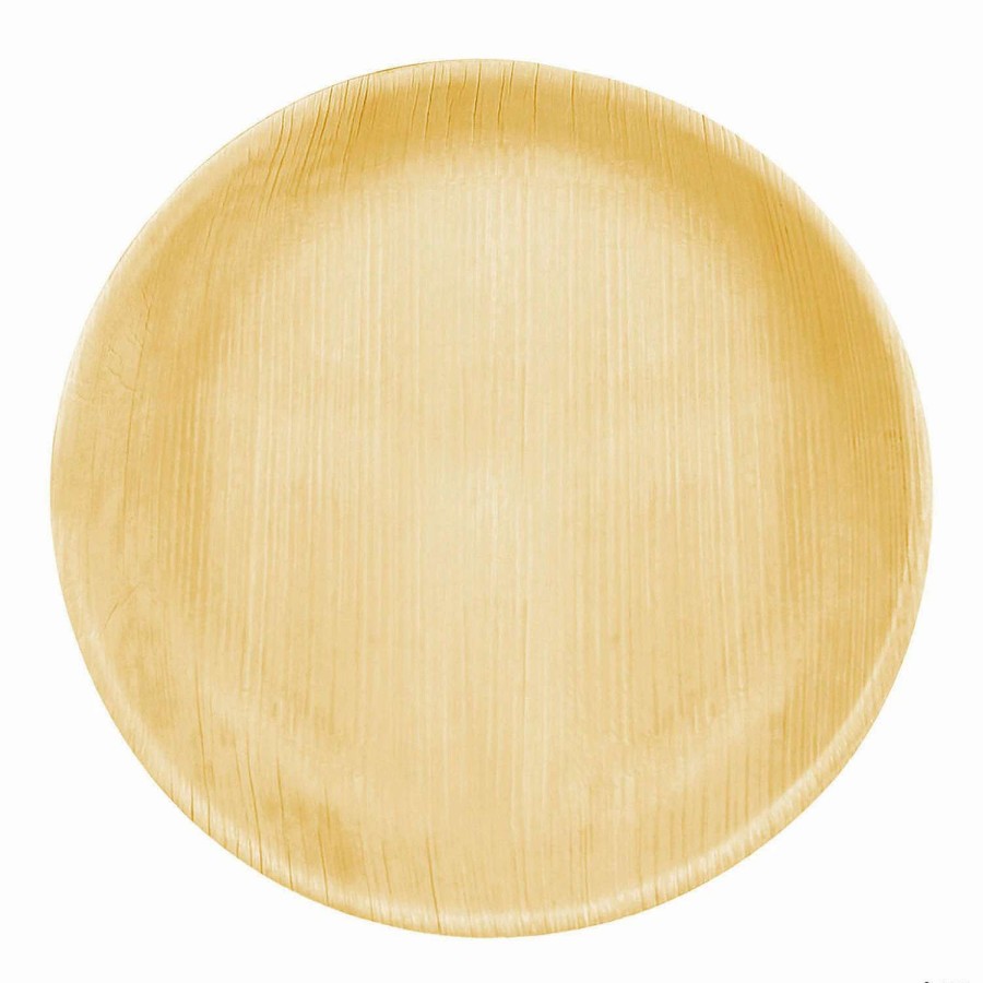 Party Plates * | Buy 8 Round Palm Leaf Eco Friendly Disposable Salad Plates (75 Plates)