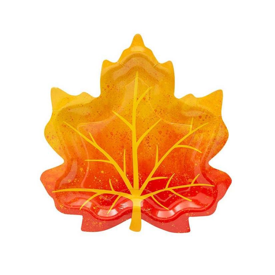 Party Plates * | Outlet Leaf-Shaped Dinner Plates 50 Ct.