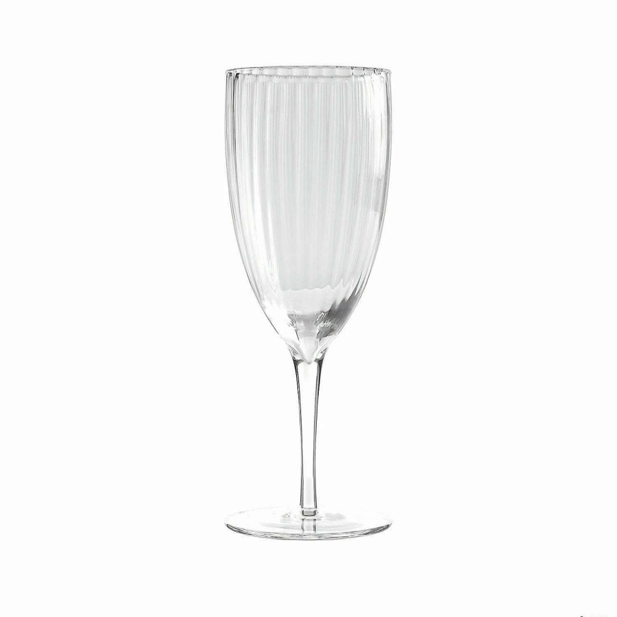 Drinkware * | Buy 12 Oz. Clear Stripe Round Disposable Plastic Wine Flutes (16 Wine Flutes)