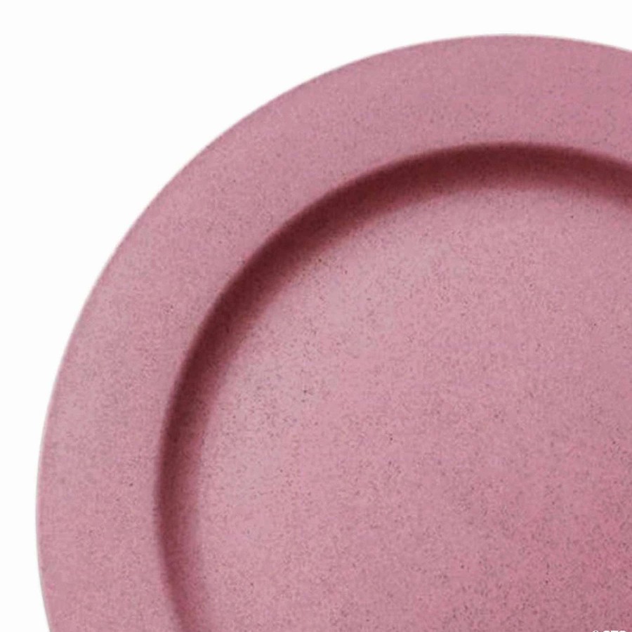 Party Plates * | Hot Sale 10 Matte Fuchsia Round Disposable Plastic Dinner Plates (40 Plates)