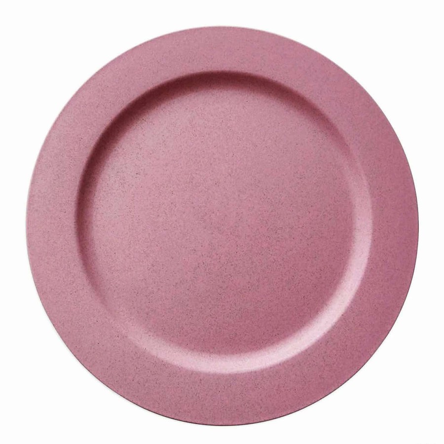 Party Plates * | Hot Sale 10 Matte Fuchsia Round Disposable Plastic Dinner Plates (40 Plates)