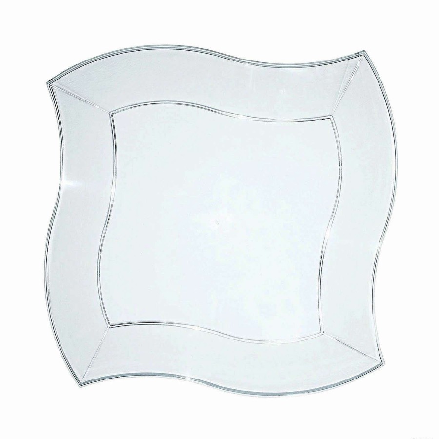 Party Plates * | Buy Kaya Collection 7 Clear Wave Plastic Appetizer/Salad Plates (120 Plates)