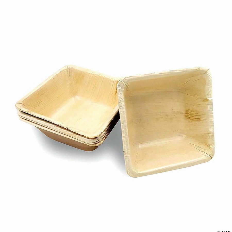 Bowls * | Deals 2.8 Square Palm Leaf Eco Friendly Mini Disposable Bowls (75 Bowls)