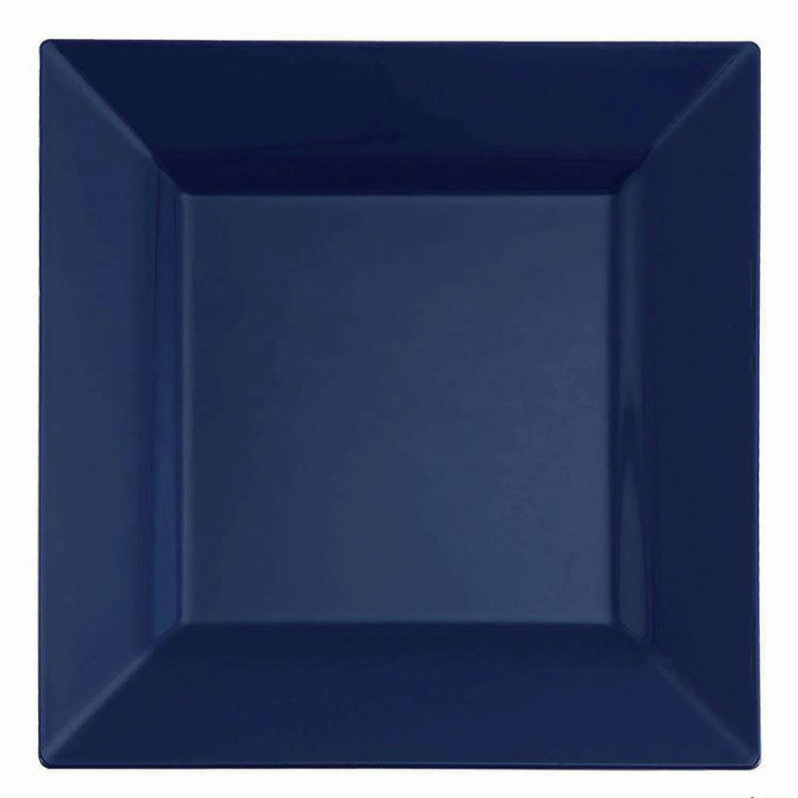 Party Plates * | Deals 6.5 Midnight Blue Square Plastic Cake Plates (80 Plates)