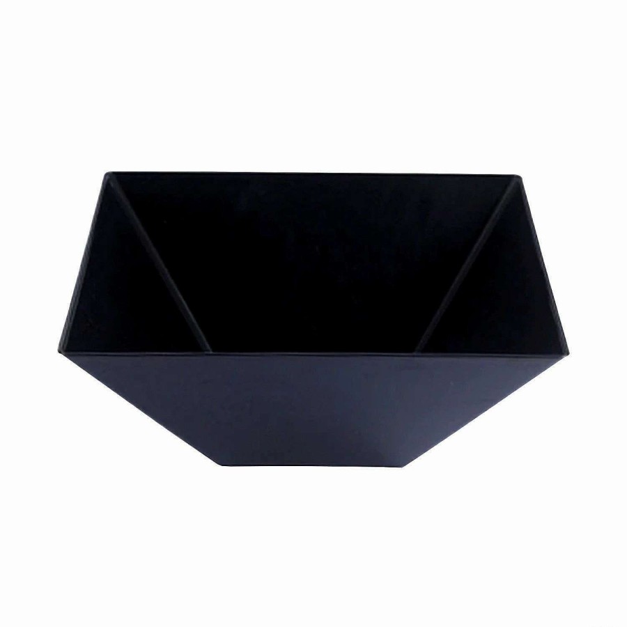 Bowls * | Outlet 3 Qt. Black Square Plastic Serving Bowls (15 Bowls)