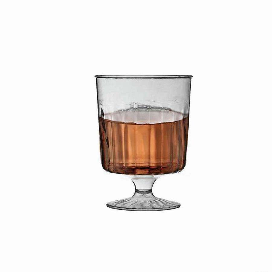 Drinkware * | Best Pirce Kaya Collection 8 Oz. Clear Plastic Pedestal Wine Glasses (240 Glasses)