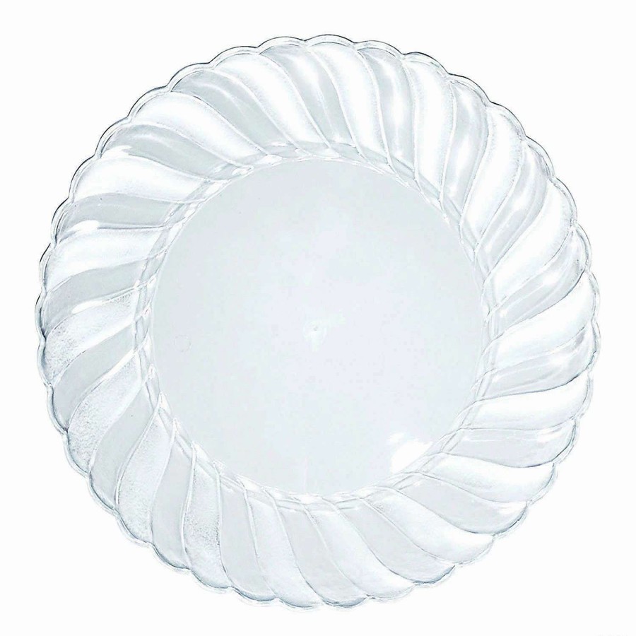 Party Plates * | New Kaya Collection 6 Clear Flair Plastic Pastry Plates (180 Plates)