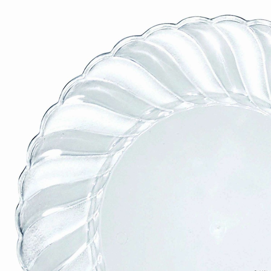 Party Plates * | New Kaya Collection 6 Clear Flair Plastic Pastry Plates (180 Plates)