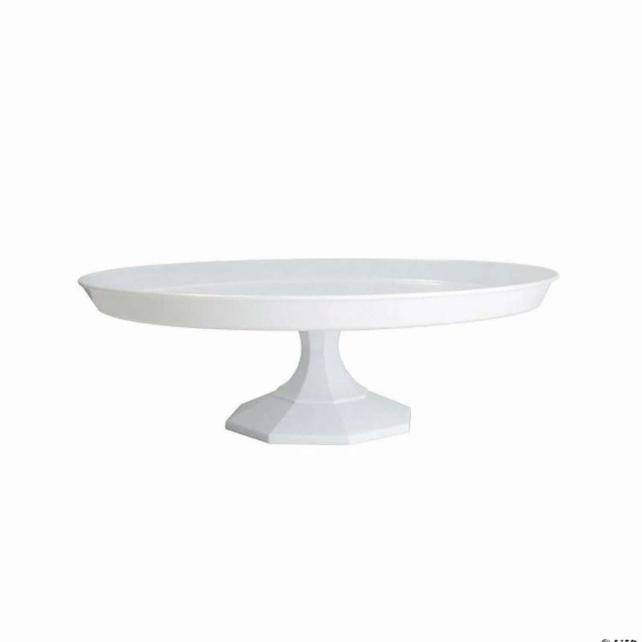 Serveware * | Best Reviews Of 13 White Big Round Plastic Cake Stands (6 Cake Stands)