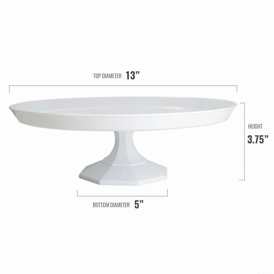 Serveware * | Best Reviews Of 13 White Big Round Plastic Cake Stands (6 Cake Stands)