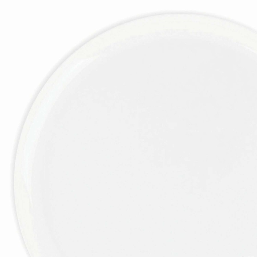 Party Plates * | Best Pirce 10 White Flat Round Disposable Plastic Dinner Plates (40 Plates)