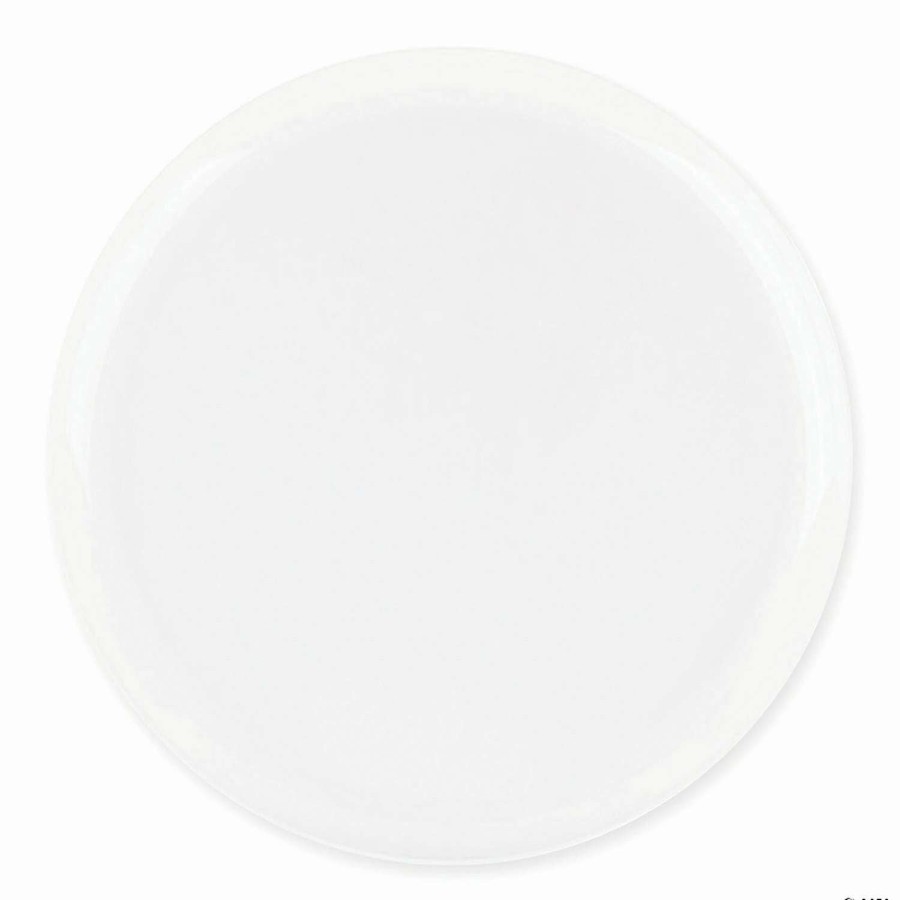 Party Plates * | Best Pirce 10 White Flat Round Disposable Plastic Dinner Plates (40 Plates)