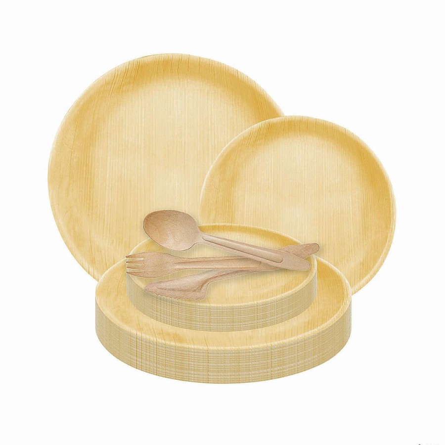 Bowls * | Brand New Round Palm Leaf Eco Friendly Disposable Dinnerware Value Set (400 Settings)