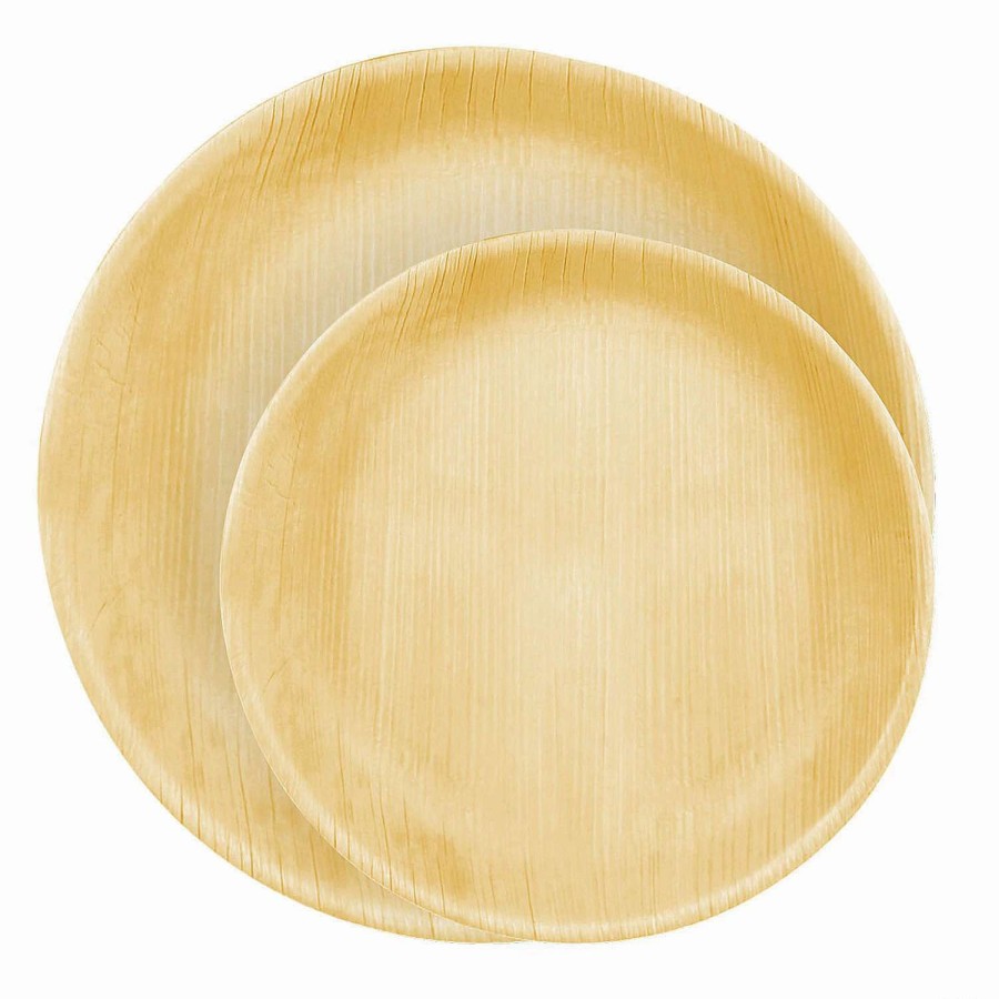 Bowls * | Brand New Round Palm Leaf Eco Friendly Disposable Dinnerware Value Set (400 Settings)