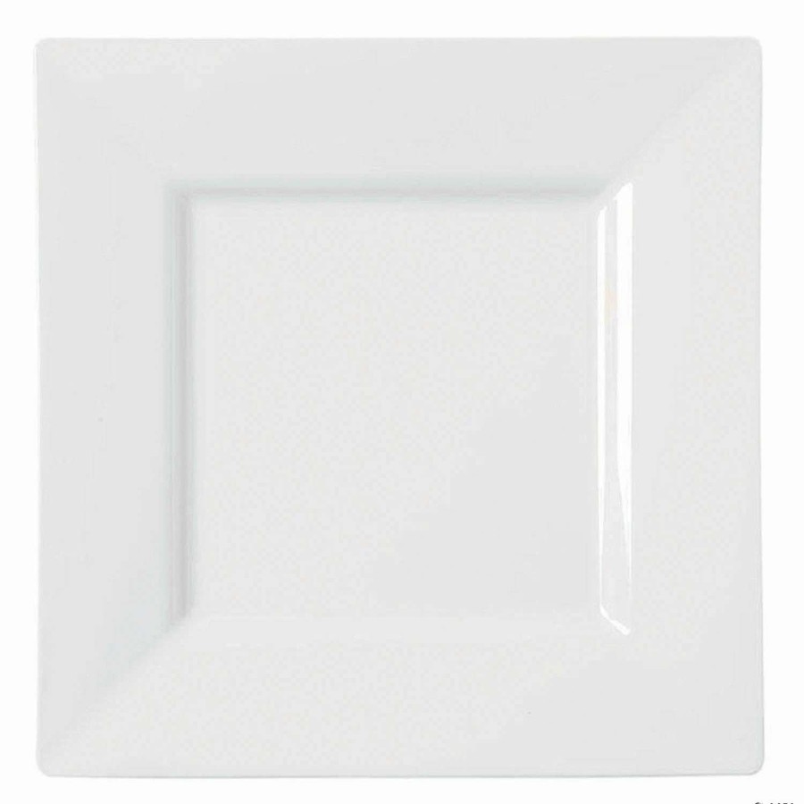 Party Plates * | Best Pirce Kaya Collection 6.5 White Square Plastic Cake Plates (120 Plates)