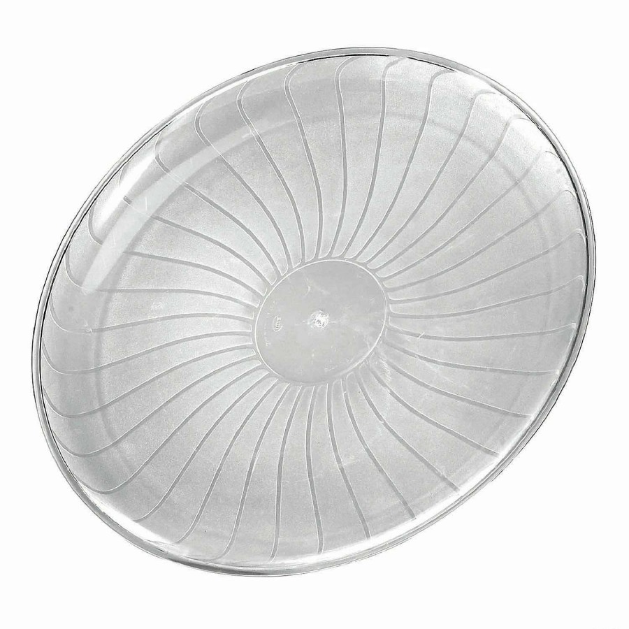 Serveware * | Discount 12 Clear Pavilion Round Disposable Plastic Trays (22 Trays)