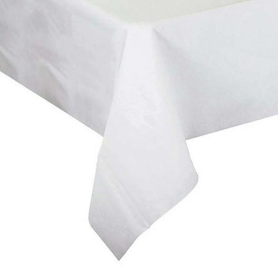 Table Covers * | Outlet 50 X 108 White Rectangular Linen-Like Tablecloths (12 Tablecloth)