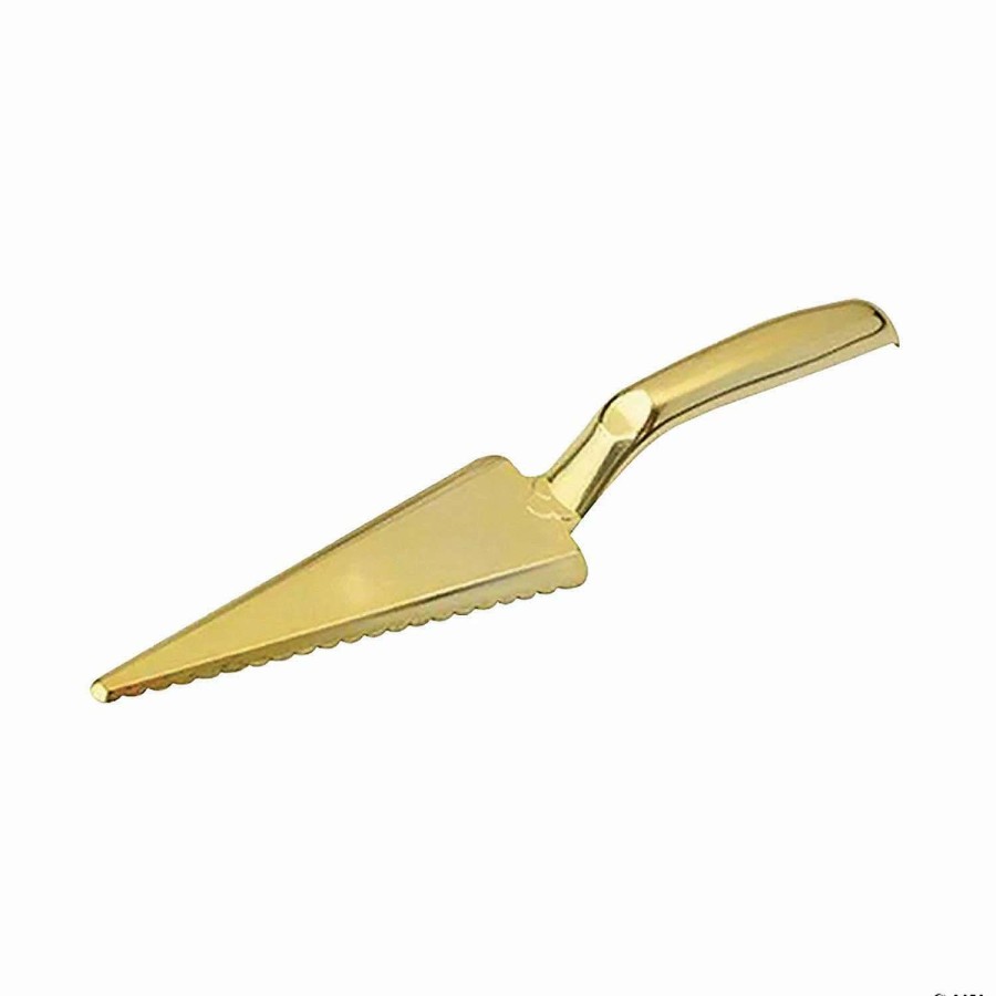 Serveware * | Brand New Shiny Gold Disposable Plastic Cake Cutter/Lifter (50 Cake Cutters)