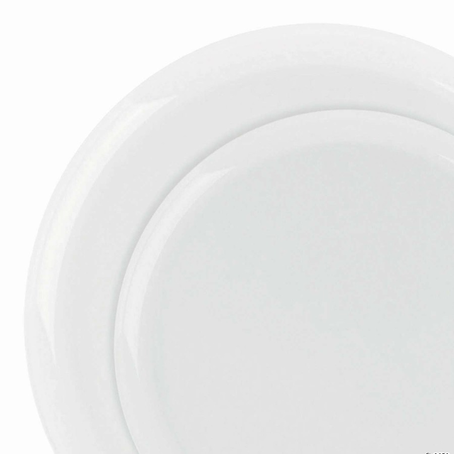 Party Plates * | Outlet Clear Flat Round Disposable Plastic Dinnerware Value Set (120 Dinner Plates + 120 Salad Plates)