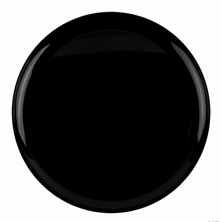 Party Plates * | Cheapest 6.25 Black Flat Round Disposable Plastic Pastry Plates (120 Plates)