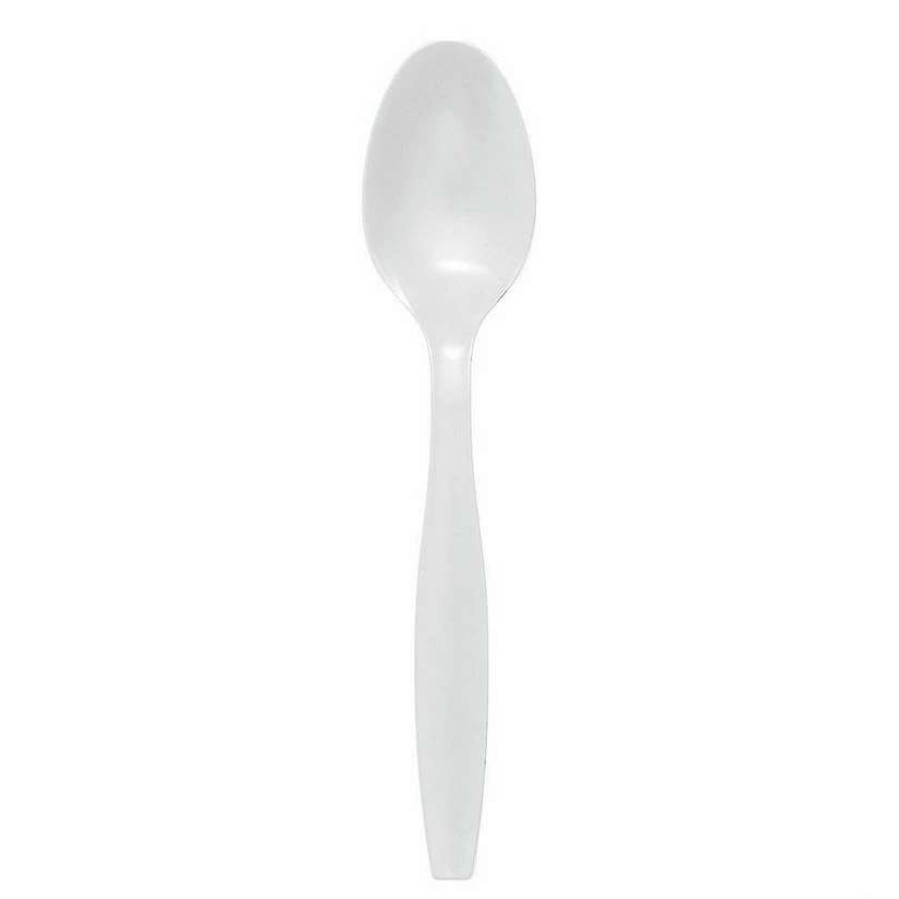 Cutlery * | Best Pirce White Plastic Disposable Spoons (1000 Spoons)