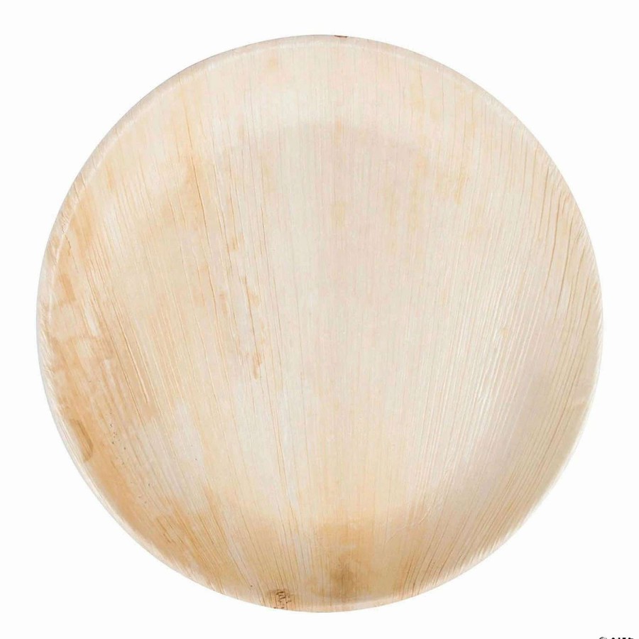 Party Plates * | Budget Kaya Collection 9 Round Palm Leaf Eco Friendly Disposable Buffet Plates (100 Plates)