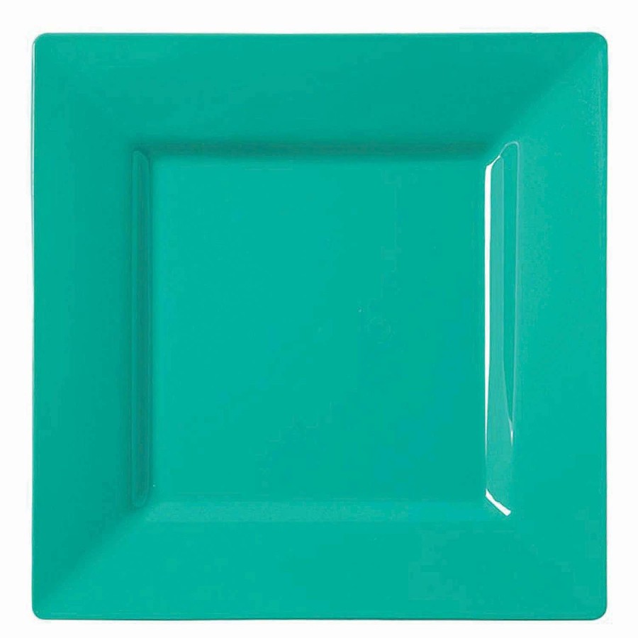 Party Plates * | Best Pirce Kaya Collection 6.5 Sea Aqua Square Plastic Cake Plates (120 Plates)