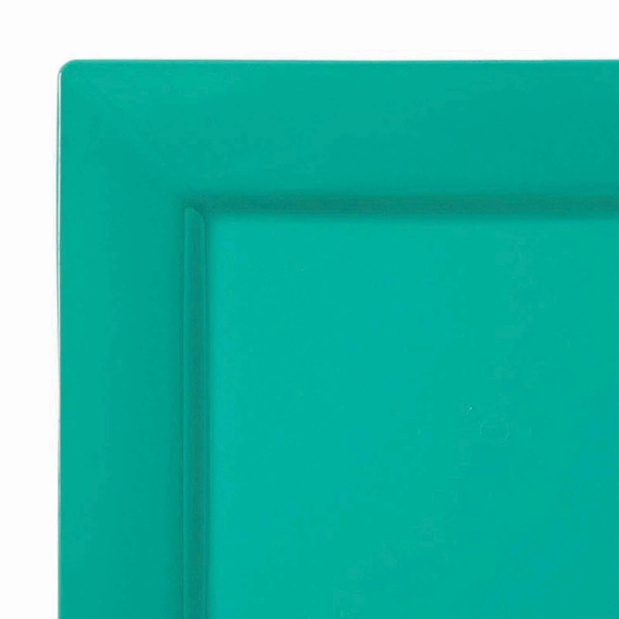 Party Plates * | Best Pirce Kaya Collection 6.5 Sea Aqua Square Plastic Cake Plates (120 Plates)