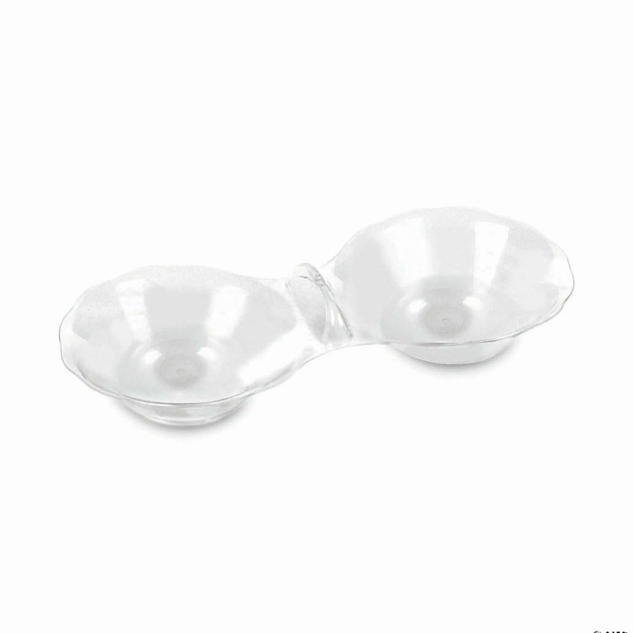 Bowls * | Flash Sale Clear Round 2-Hole Mini Plastic Candy Bowls (144 Bowls)