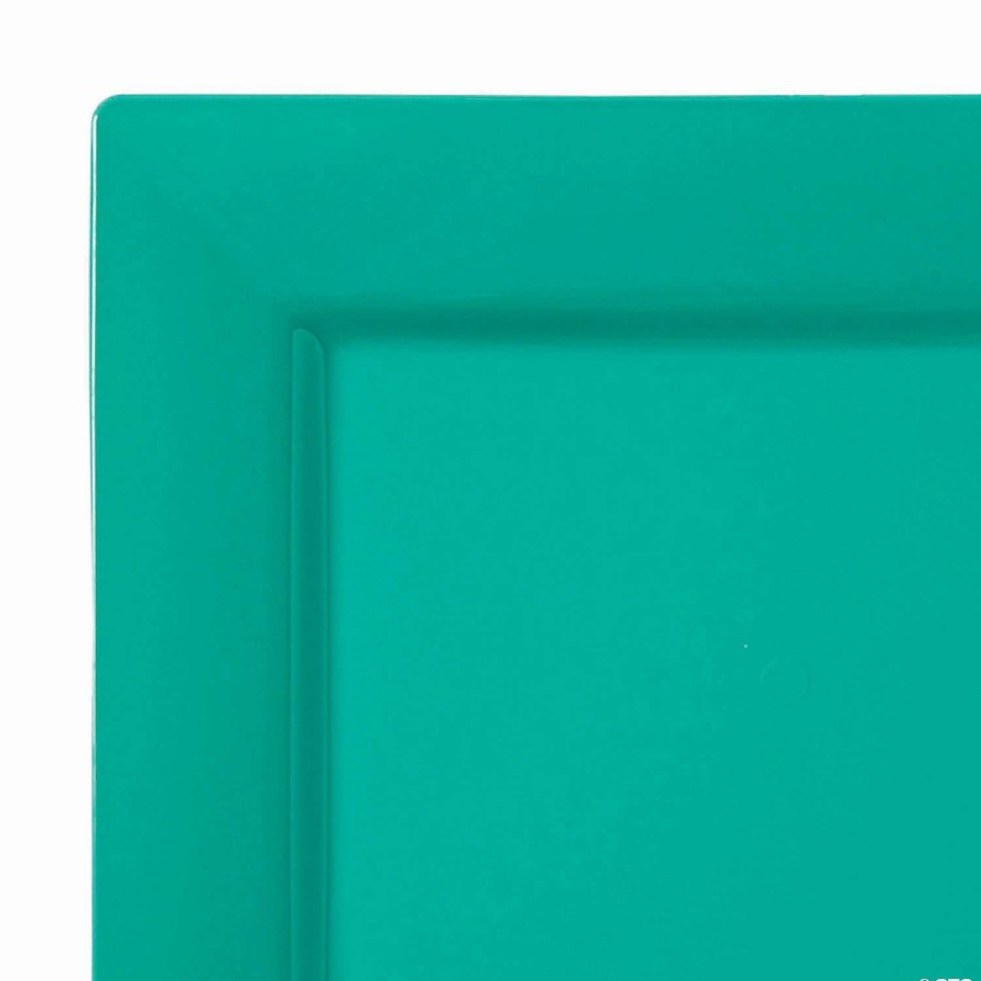 Party Plates * | Top 10 6.5 Sea Aqua Square Plastic Cake Plates (80 Plates)