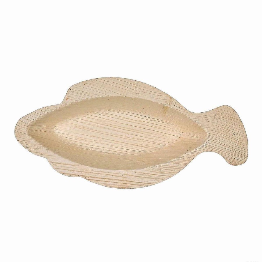 Serveware * | Discount 9 Fish Natural Palm Leaf Eco-Friendly Disposable Trays (100 Trays)