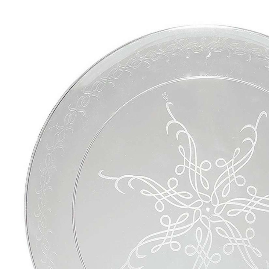 Party Plates * | Deals 7 Clear Floral Round Disposable Plastic Appetizer/Salad Plates (100 Plates)