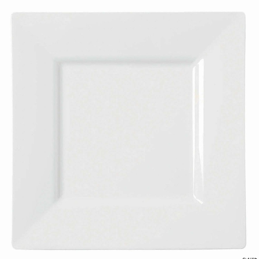 Party Plates * | Best Pirce 4.5 White Square Plastic Pastry Plates (140 Plates)