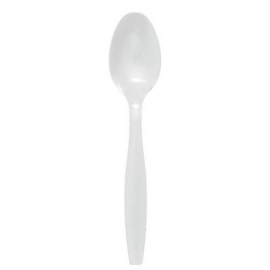 Cutlery * | Best Pirce White Plastic Disposable Spoons (600 Spoons)