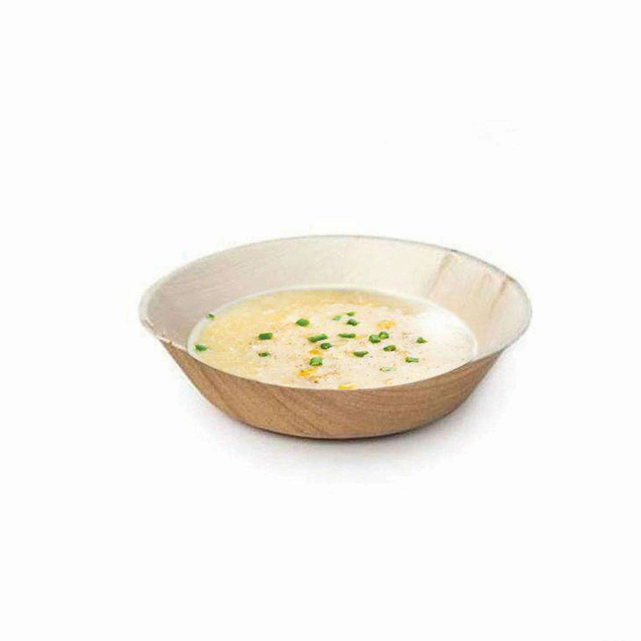 Bowls * | Cheapest 13 Oz. Round Palm Leaf Eco Friendly Disposable Soup Bowls (25 Bowls)