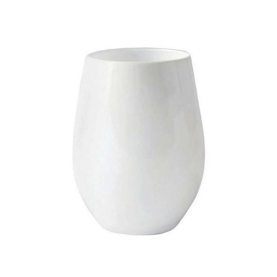 Drinkware * | New Kaya Collection 12 Oz. White Elegant Stemless Plastic Wine Glasses (64 Glasses)