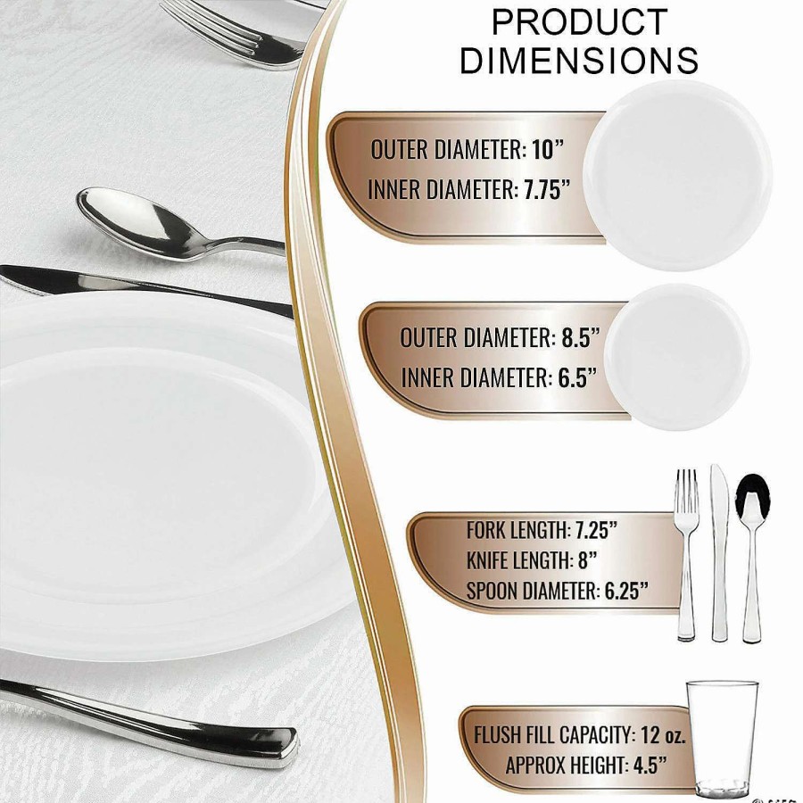 Table Covers * | Promo Clear Flat Round Disposable Plastic Dinnerware Value Set (120 Settings)