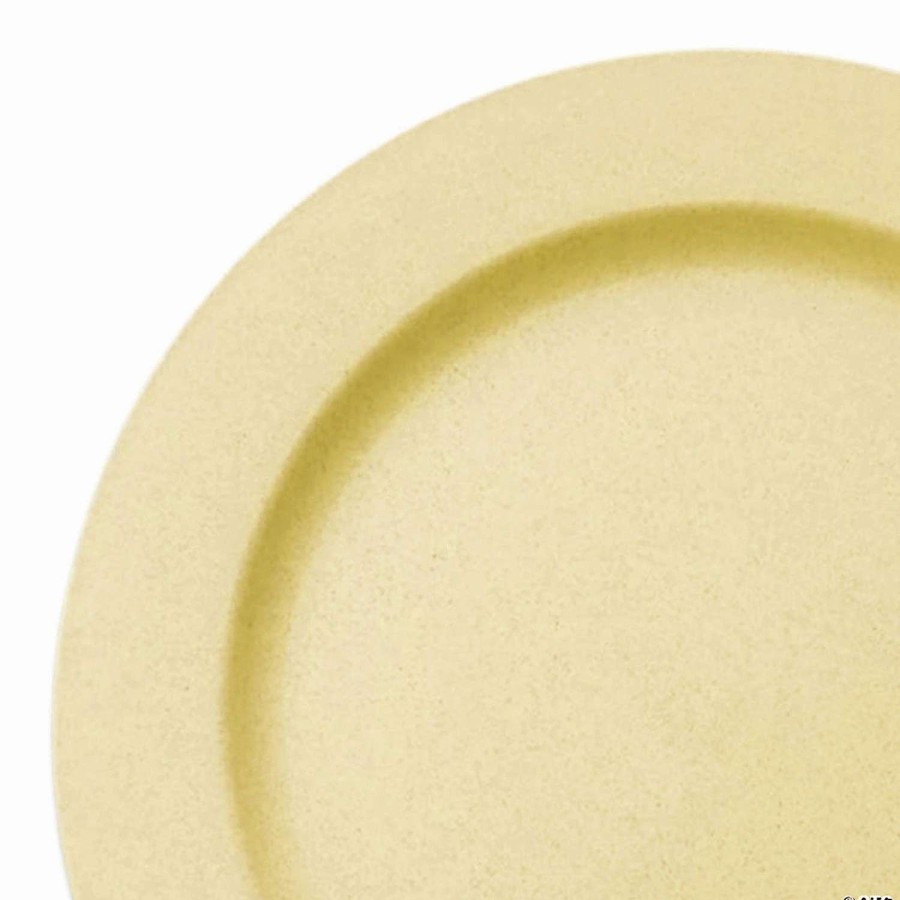 Party Plates * | Cheap 7.5 Matte Bright Yellow Round Disposable Plastic Appetizer/Salad Plates (90 Plates)