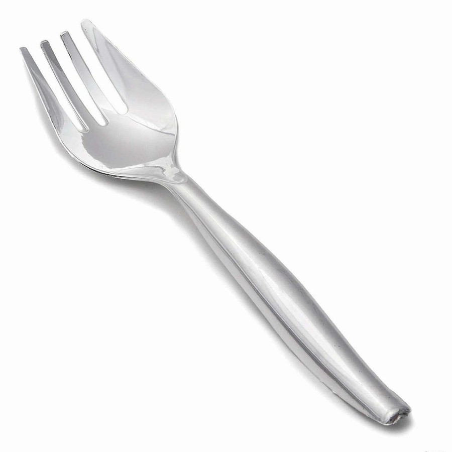 Serveware * | Best Reviews Of Silver Disposable Plastic Serving Forks (85 Forks)