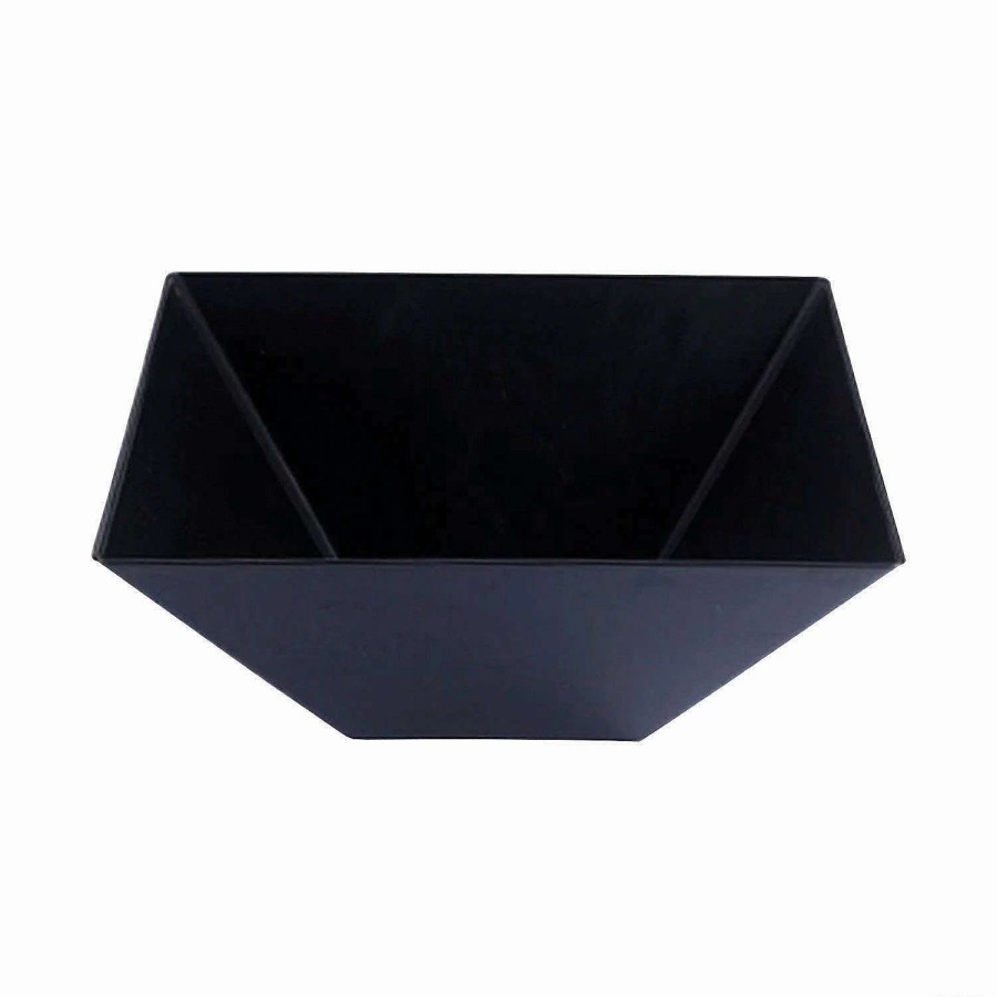 Serveware * | Deals Kaya Collection 3 Qt. Black Square Plastic Serving Bowls (24 Bowls)