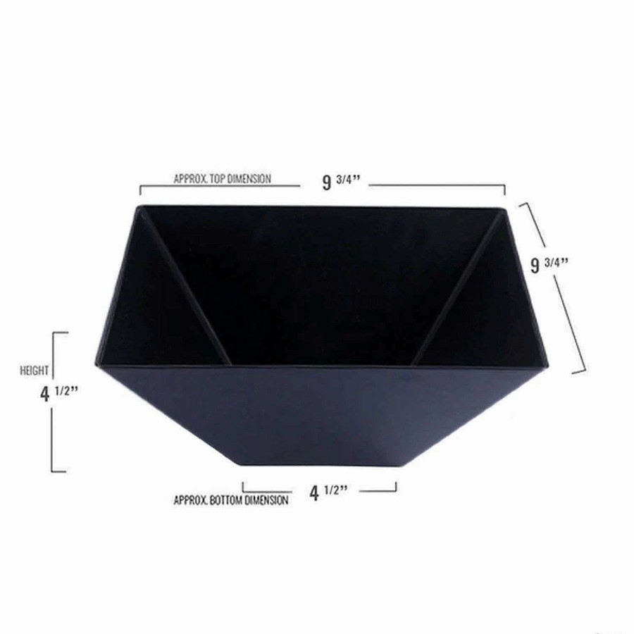 Serveware * | Deals Kaya Collection 3 Qt. Black Square Plastic Serving Bowls (24 Bowls)